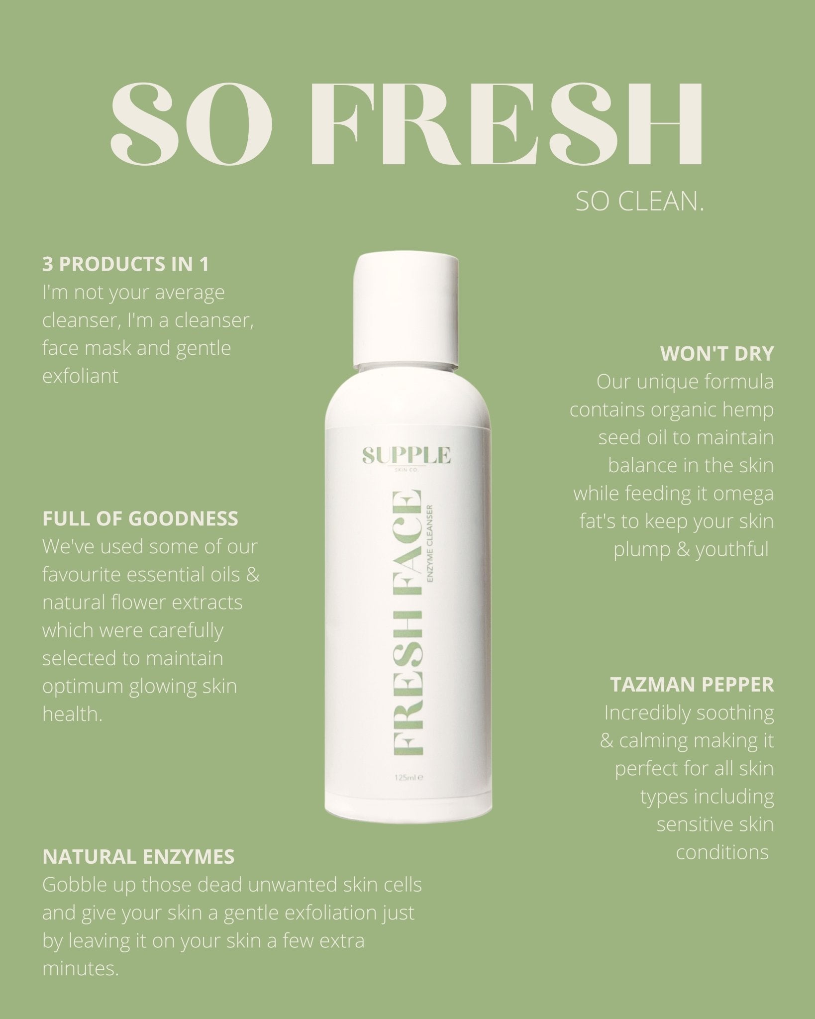 Fresh Face Enzyme Cleanser - Supple Skin Co
